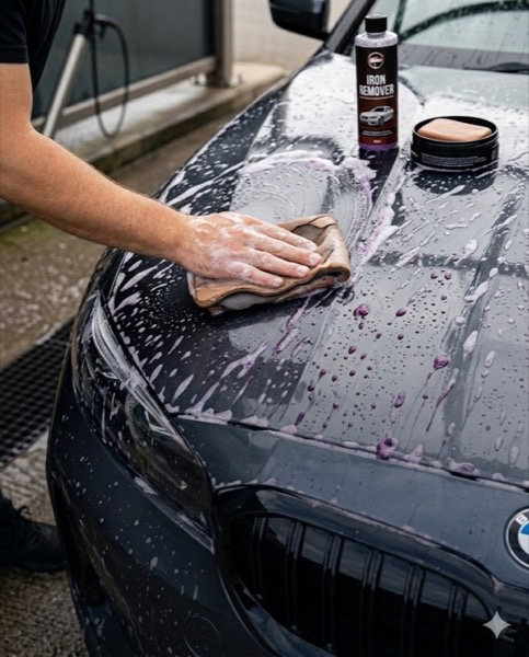 Iron remover and clay decontamination on paint
