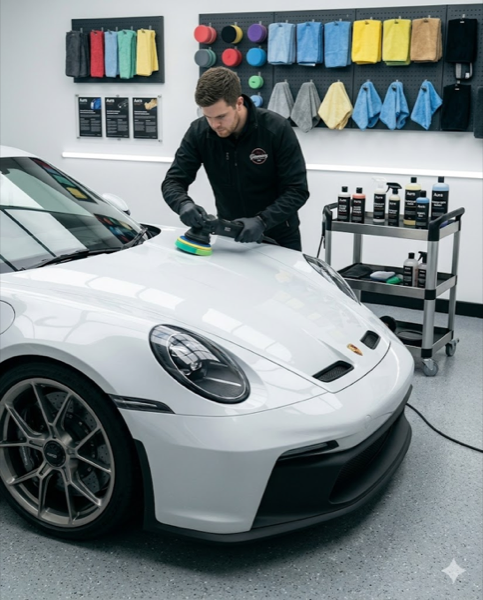 Machine polishing paint with a dual-action polisher