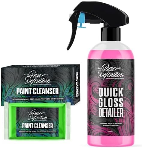 Pure Definition Car Clay Bar Kit, Fine Grade Claybar Block & Detail Lube Spray,...