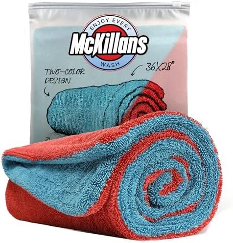 McKillans® Extra Large Dual-Color Car Drying Towel XL - Edgeless & Ultra Soft...
