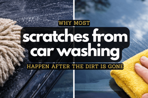 washing a blue car without scratching it