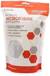 Gtechniq MF1 ZeroR Microfibre Cloth for Cars (3 Pack) | Soft Car Cleaning Cloth...
