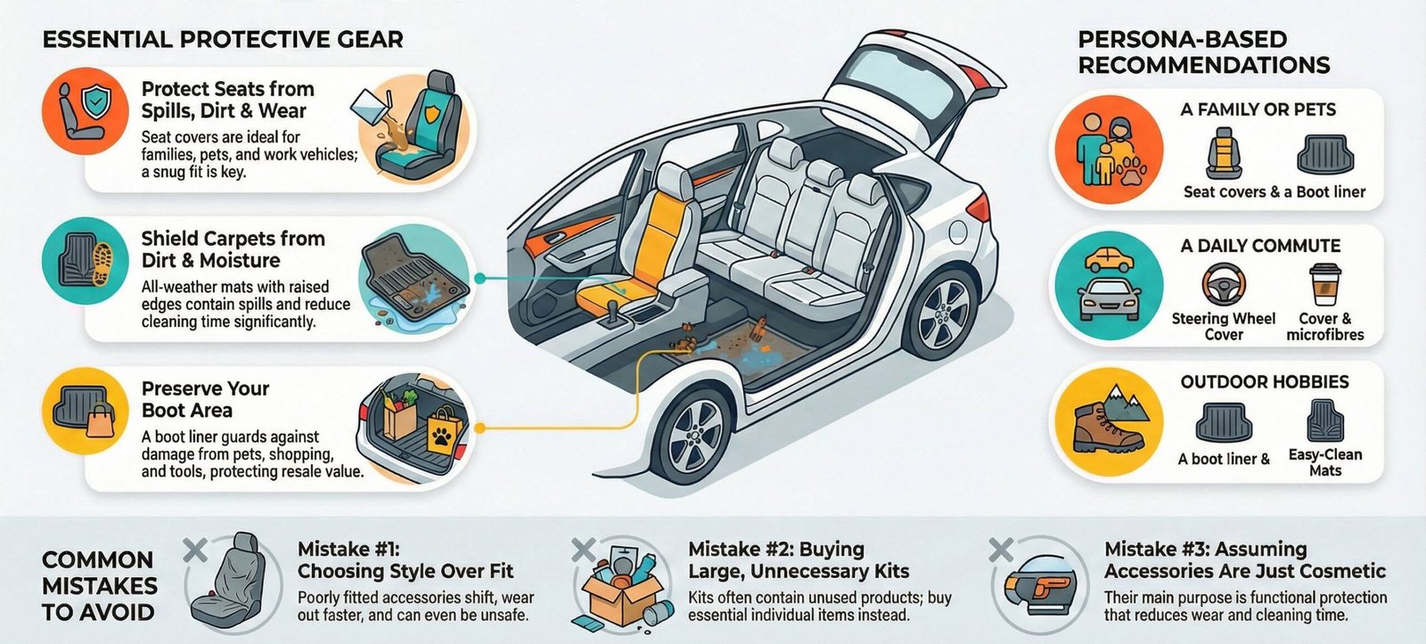 car cleaning accessories infographic