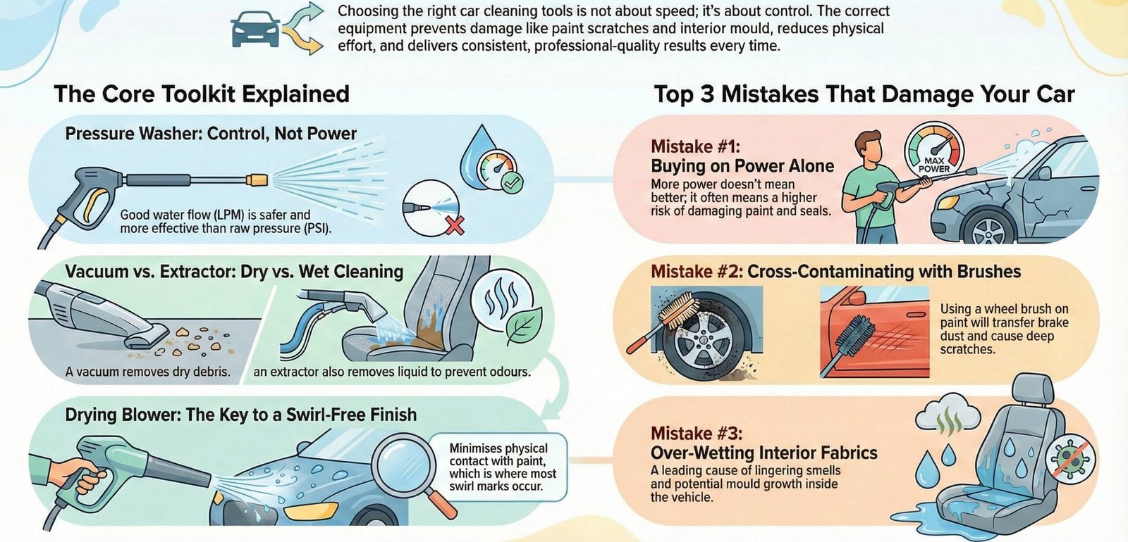 car cleaning tools infographic