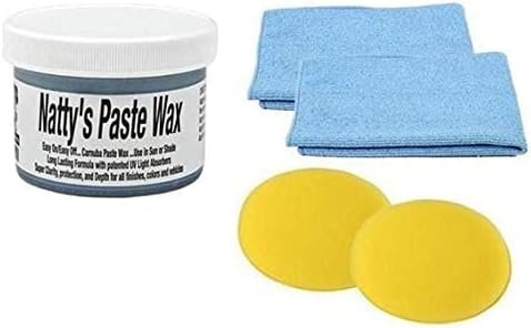 Poorboy's World Nattys Carnauba Paste Wax Blue Natty's 8oz + 2 Free Cloths &...