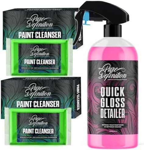 Pure Definition Car Clay Bar Kit, Fine Grade Claybar Block & Detail Lube Spray,...