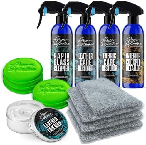 Pure Definition Car Interior Detailing Kit, Glass, Leather, Fabric Cleaner and...