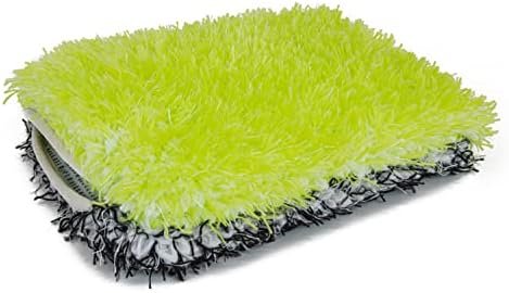 [Wash Monster] Plush Car Wash Pad (9 in. x 7 in.) Green/Black - 1 Pack | Soft &... (Autofiber)
