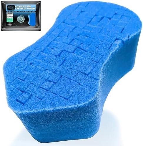 Premium Foam Ergonomic Grid Car Wash Sponge 1pc | Anti-Marring Sponge for Soap... (Sudz Budz)