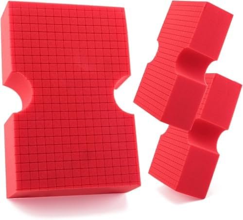 Car Wash Sponge, SPTA 3 Pack Big Red Sponge, Scratch-Free Car Cleaning Sponge,...