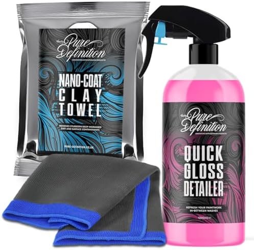 Pure Definition Clay Cloth and Lube Car Detailing Kit, High Mirror Gloss Finish...