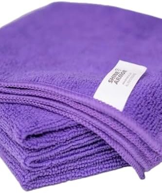 SHINE ARMOR Microfiber Towels Set - 2 Soft Cleaning Cloths for Professional Car...