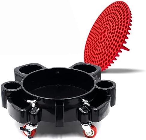 Goldmeet Car Wash Bucket Dolly with Wheels,360°Rolling Bucket Dolly 5 Gallon...