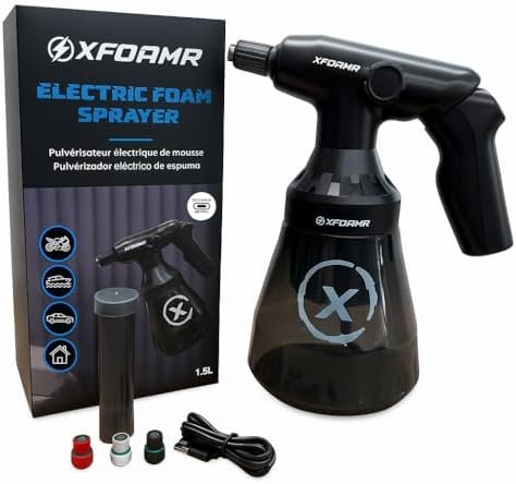 Electric Foam Sprayer 1.5L - Rechargeable Battery Powered Foam Maker for Car &... (XFOAMR)
