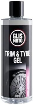Glismoto Trim & Tyre Gel 500ml – Deep Black Shine & Long-Lasting Protection |...